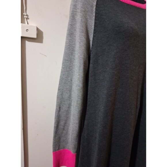 Eliza J Womens Color Block Knit Sweater Dress Grey Pink Long Sleeve Size L Zip - Picture 7 of 8